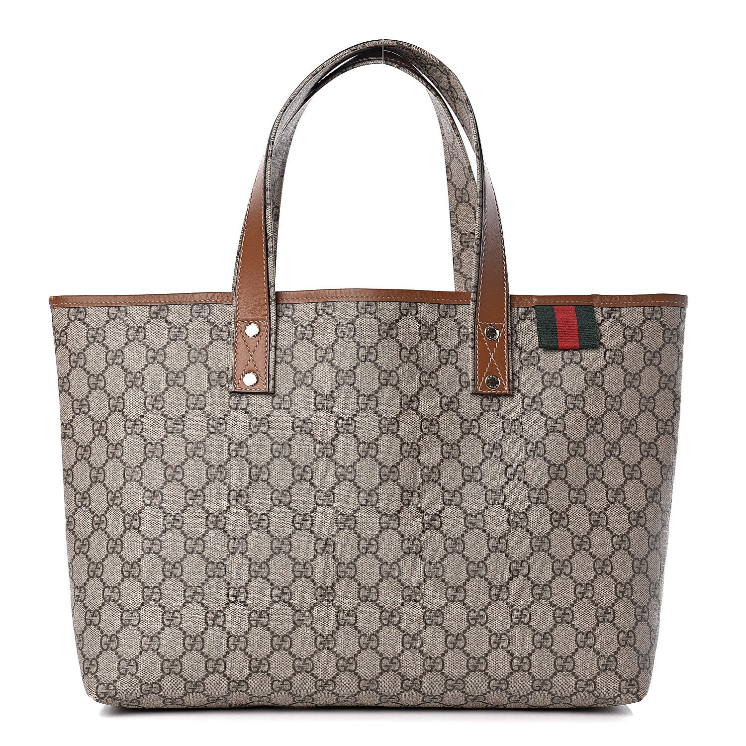 Gucci GG Plus Monogram Medium Signature Web Loop Tote Brown 1 of 17