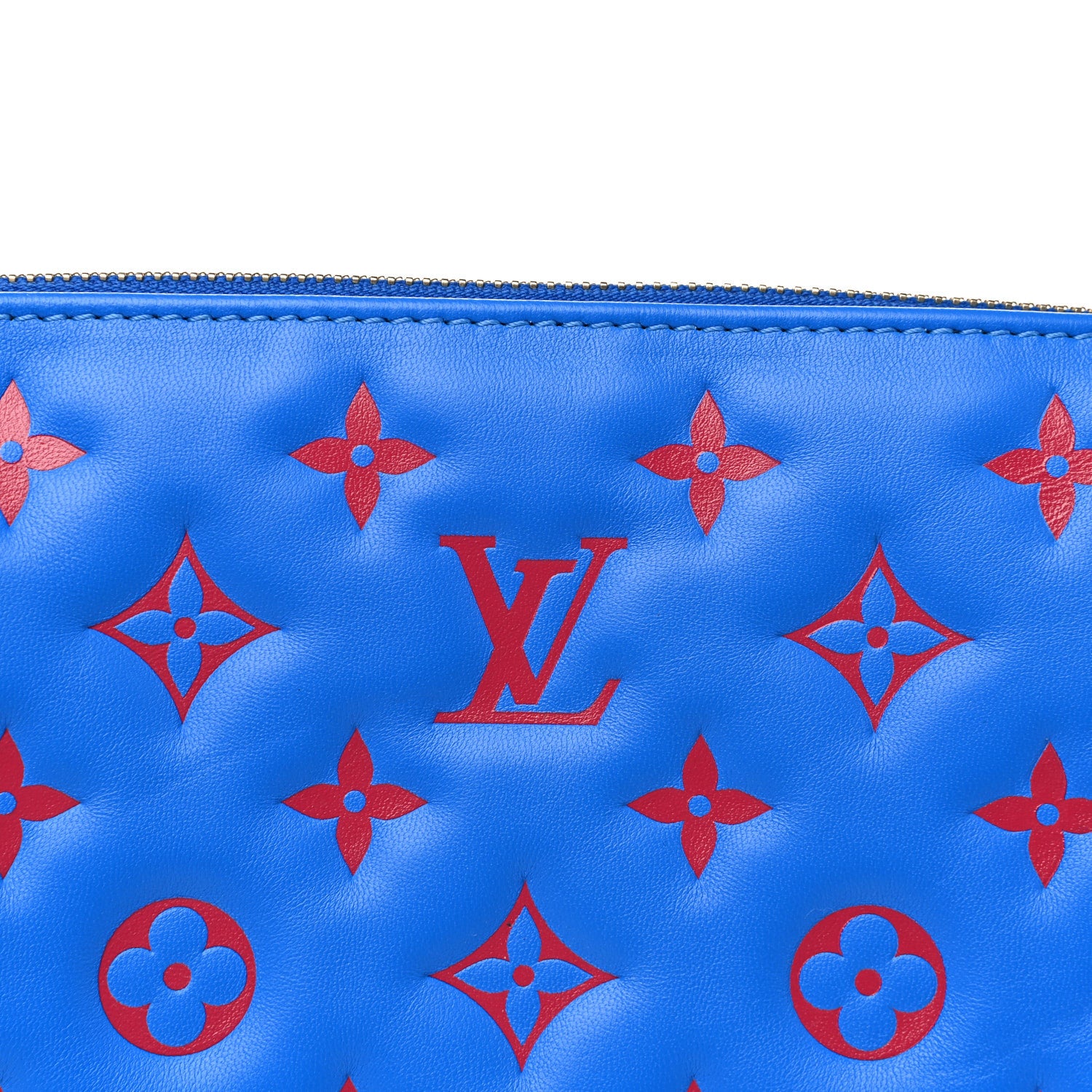 Louis Vuitton Lambskin Embossed Monogram Vuittamins Coussin PM Blue Red 7 of 10