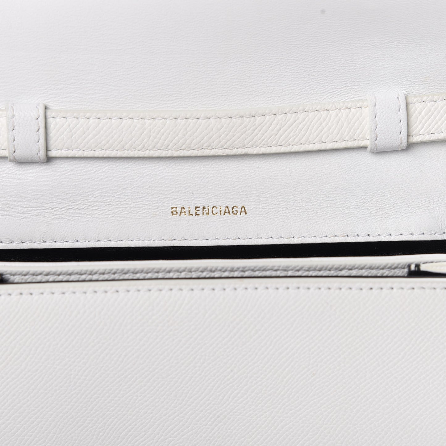 Grained Calfskin Logo Print Ville Day Bag XS White