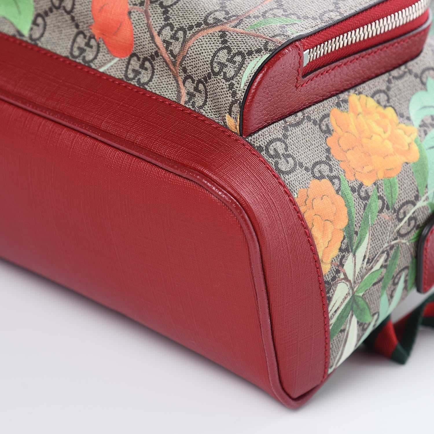 Gucci GG Supreme Monogram Tian Web Small Day Backpack Beige Multicolor Red 9 of 9