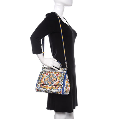 Dolce & Gabbana Dauphine Majolica Print Medium Miss Sicily Satchel Multicolor 2 of 9