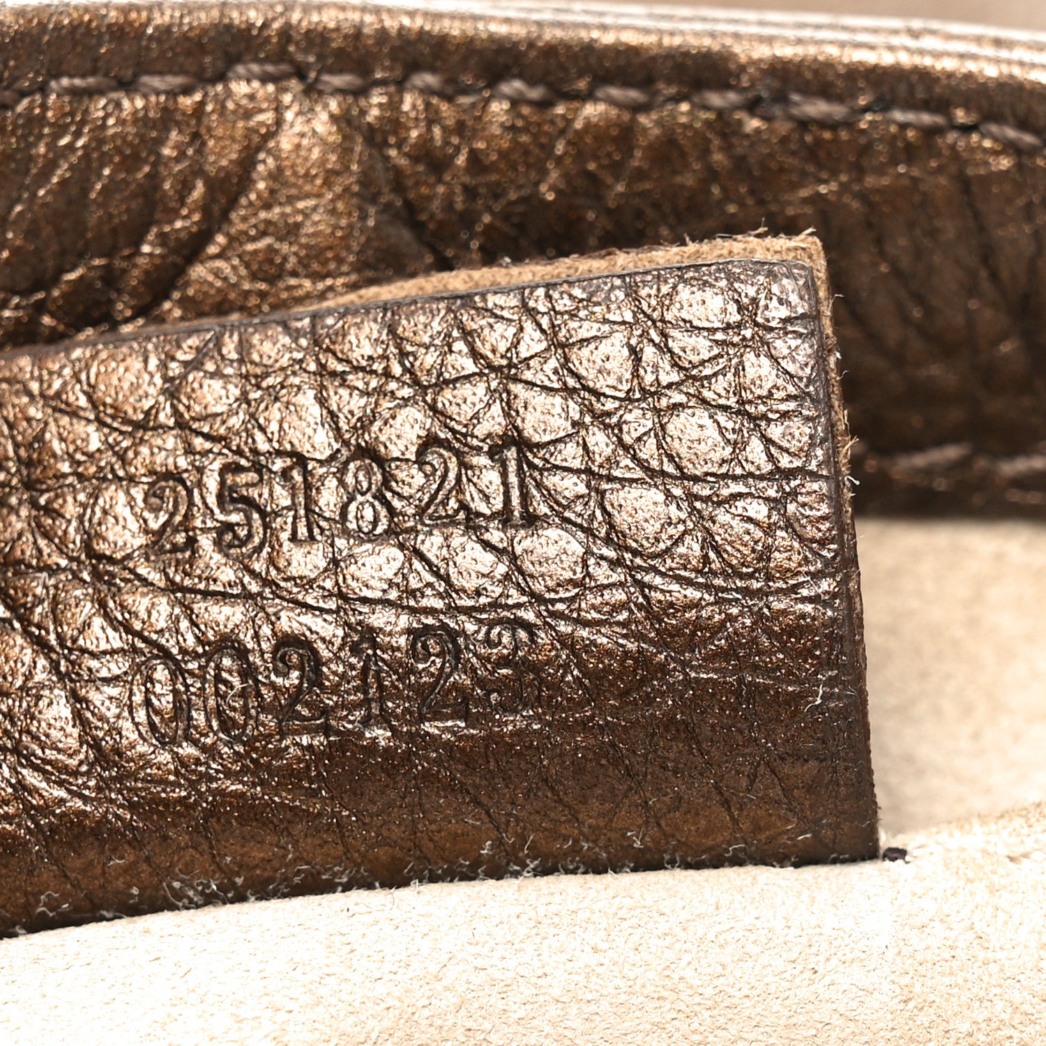 Gucci Metallic Pebbled Calfskin Small 1973 Chain Shoulder Bag