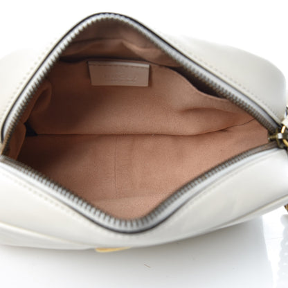 Gucci Calfskin Matelasse Mini GG Marmont Chain Shoulder Bag White 5 of 12