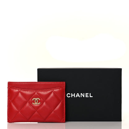 Chanel Lambskin Quilted Card Holder Red 11 of 11
