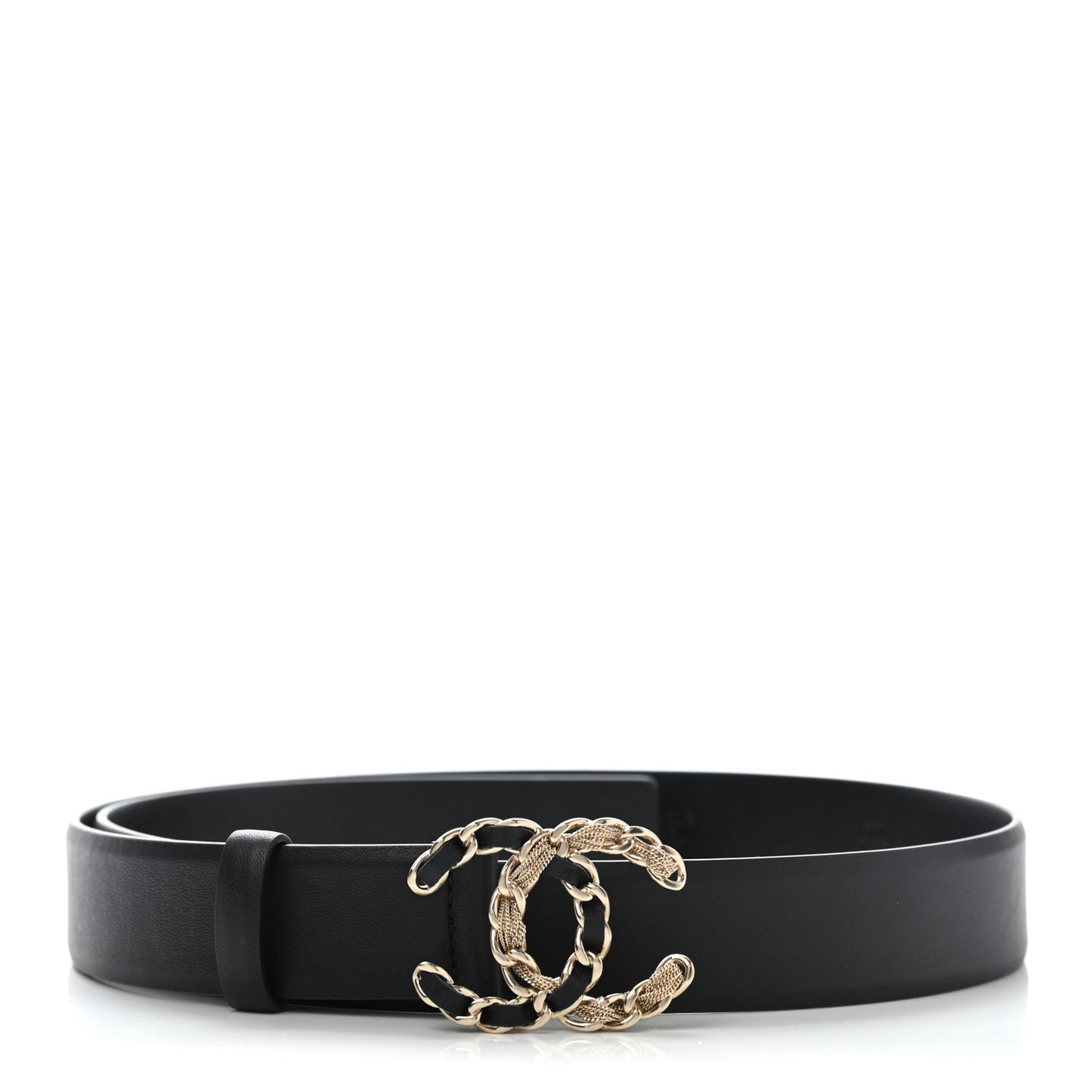 Calfskin CC Chain Belt 80 32 Black