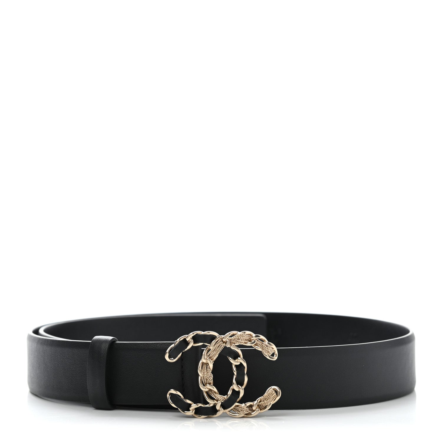 Chanel Calfskin CC Chain Belt 80 32 Black 1 of 8