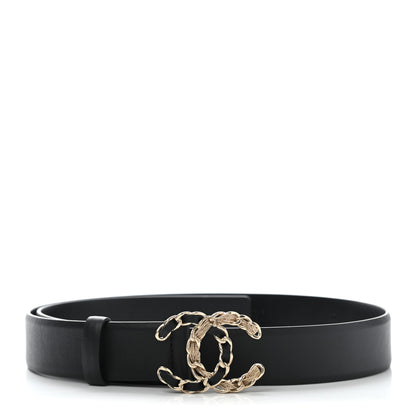 Chanel Calfskin CC Chain Belt 80 32 Black 1 of 8