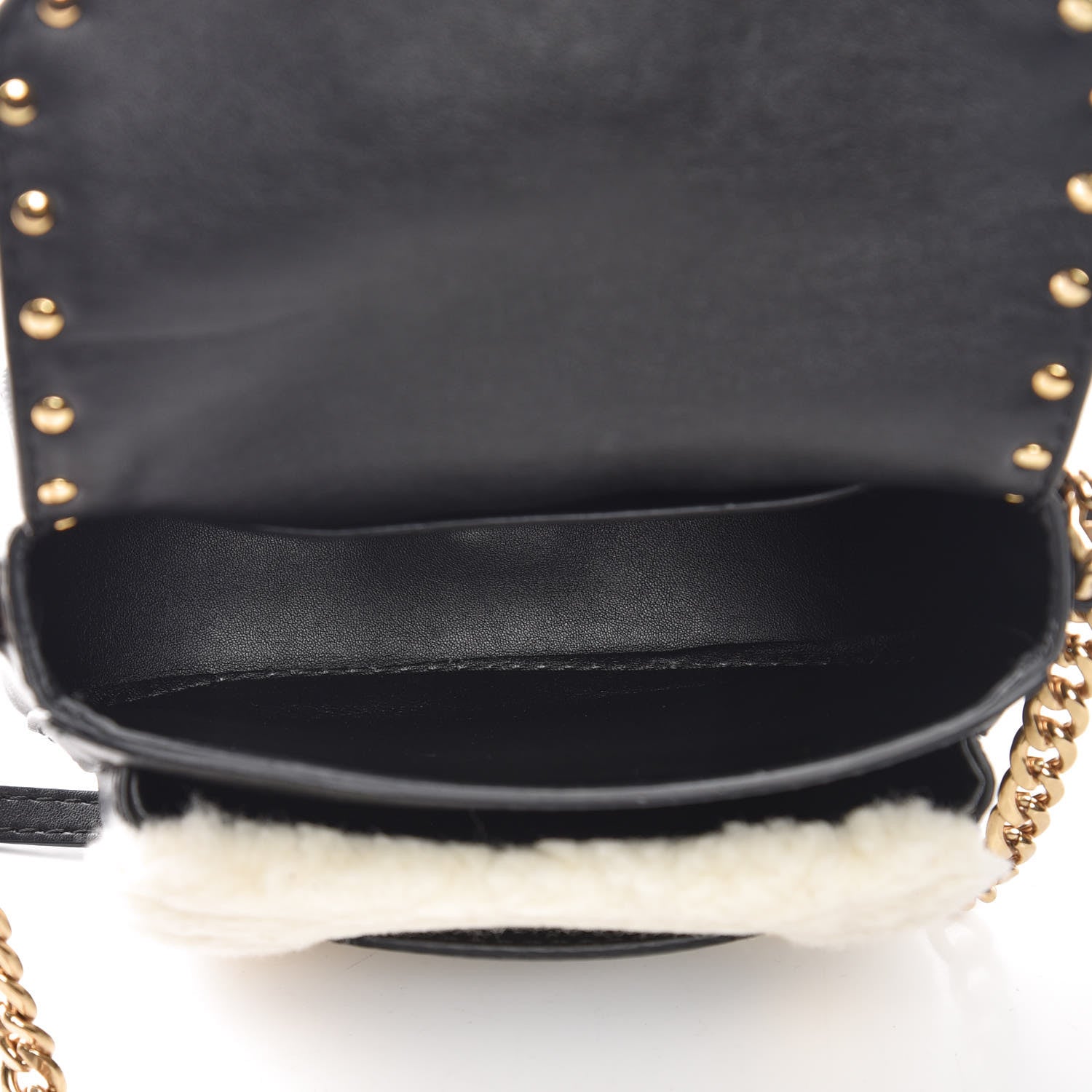 Stella McCartney Eco Alter Nappa Eco Shearling Popper Shoulder Bag Natural 7 of 11