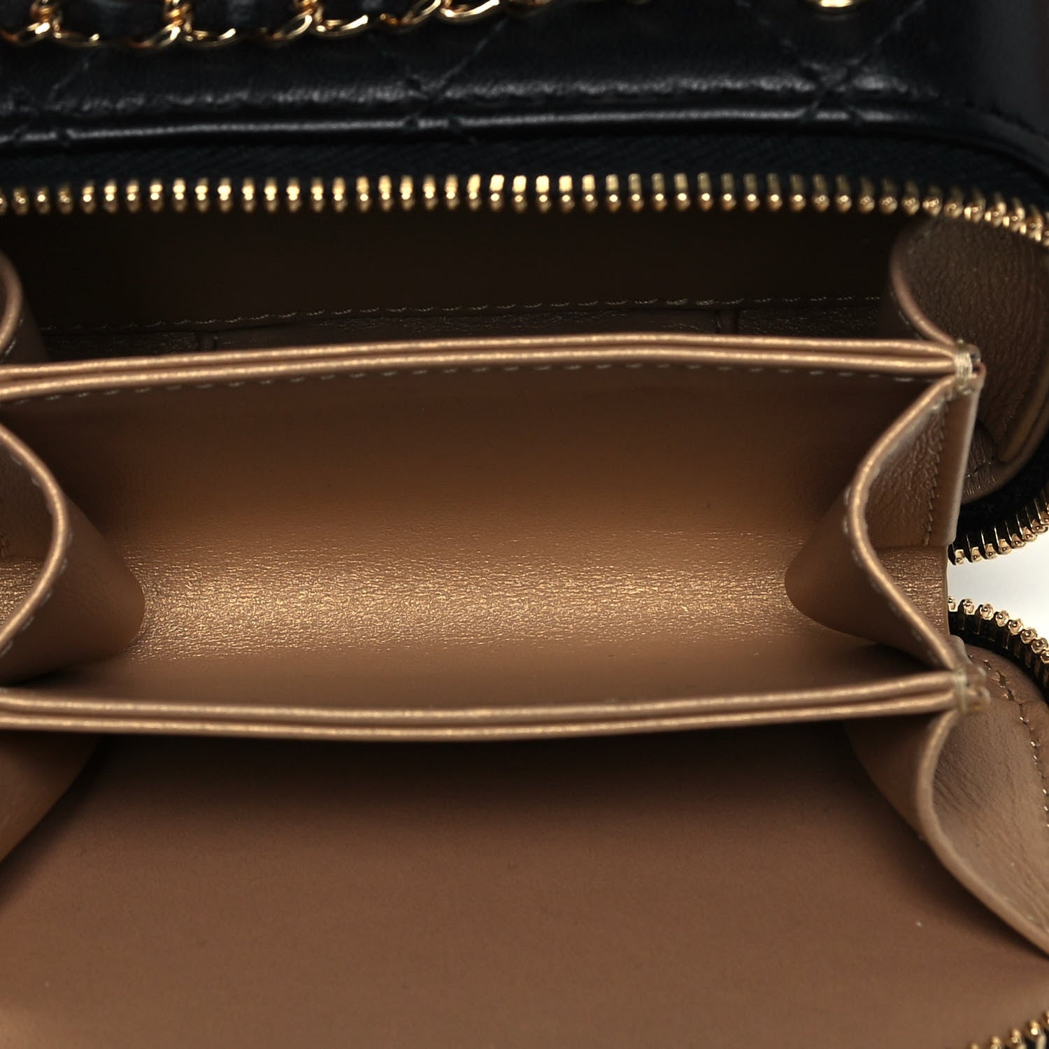 Chanel Lambskin Quilted Mini Golden Plate Clutch With Chain Black 5 of 9