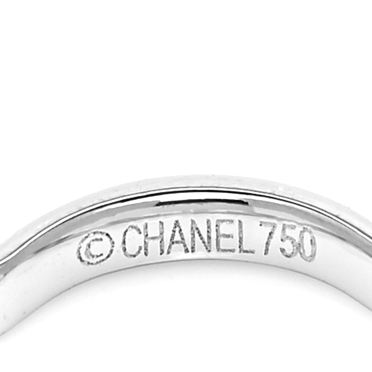 18K White Gold Diamond Camellia Band Ring 49 4.75