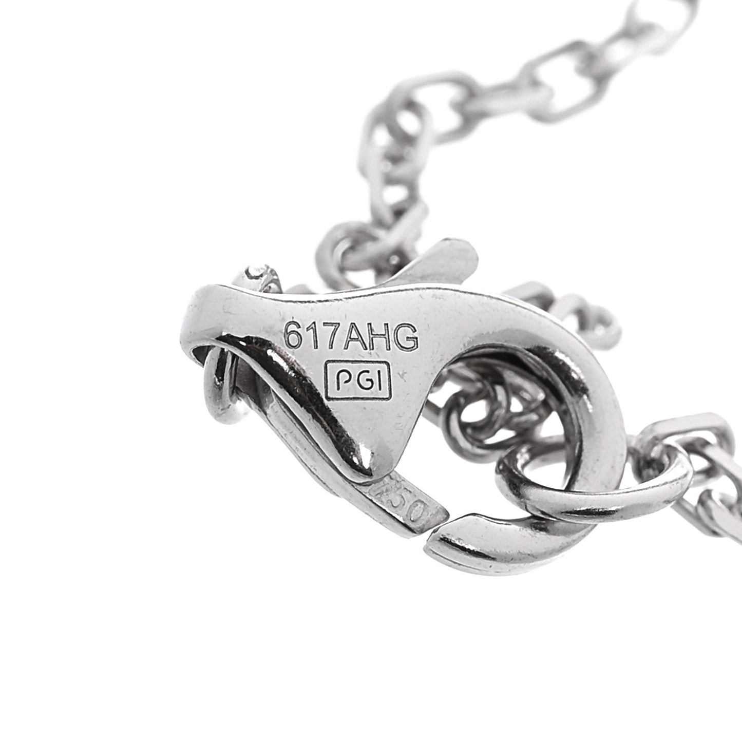 18K White Gold Diamond Pave Love Chain Bracelet