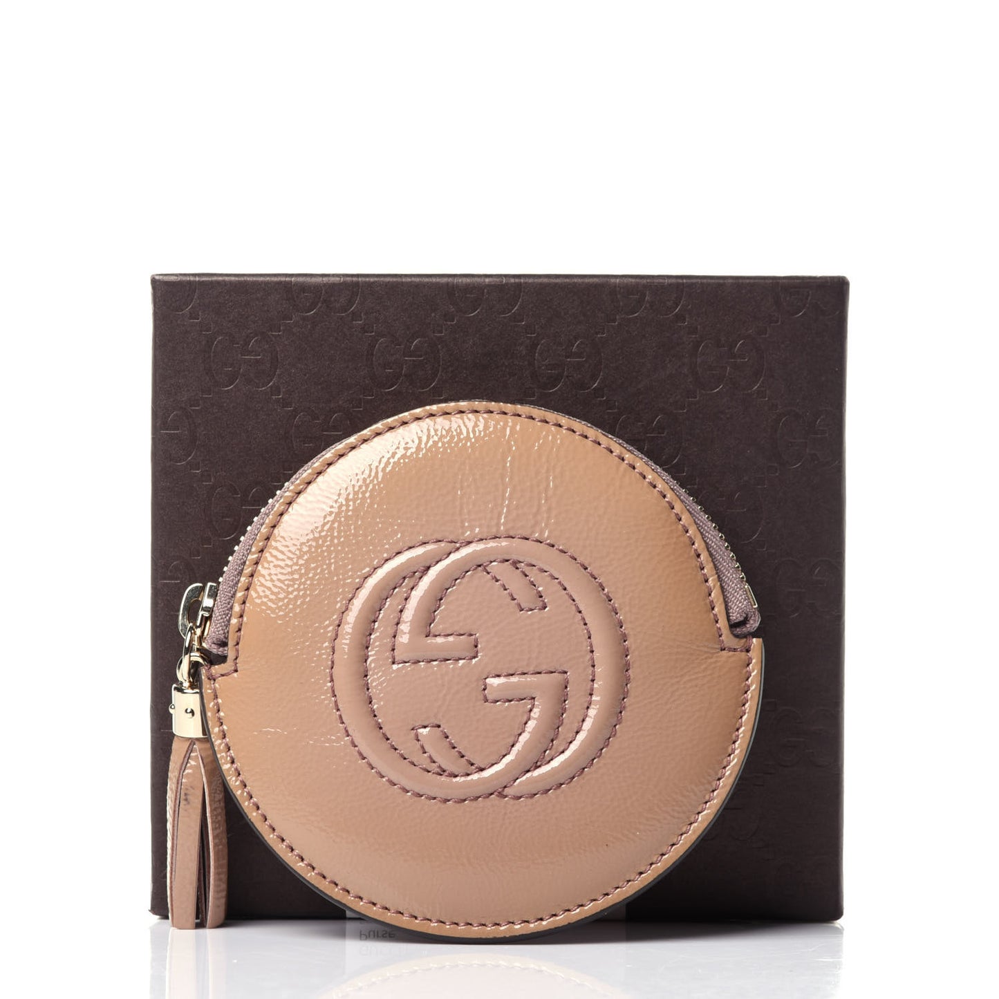 Patent Soho Round Coin Purse Dark Cipria