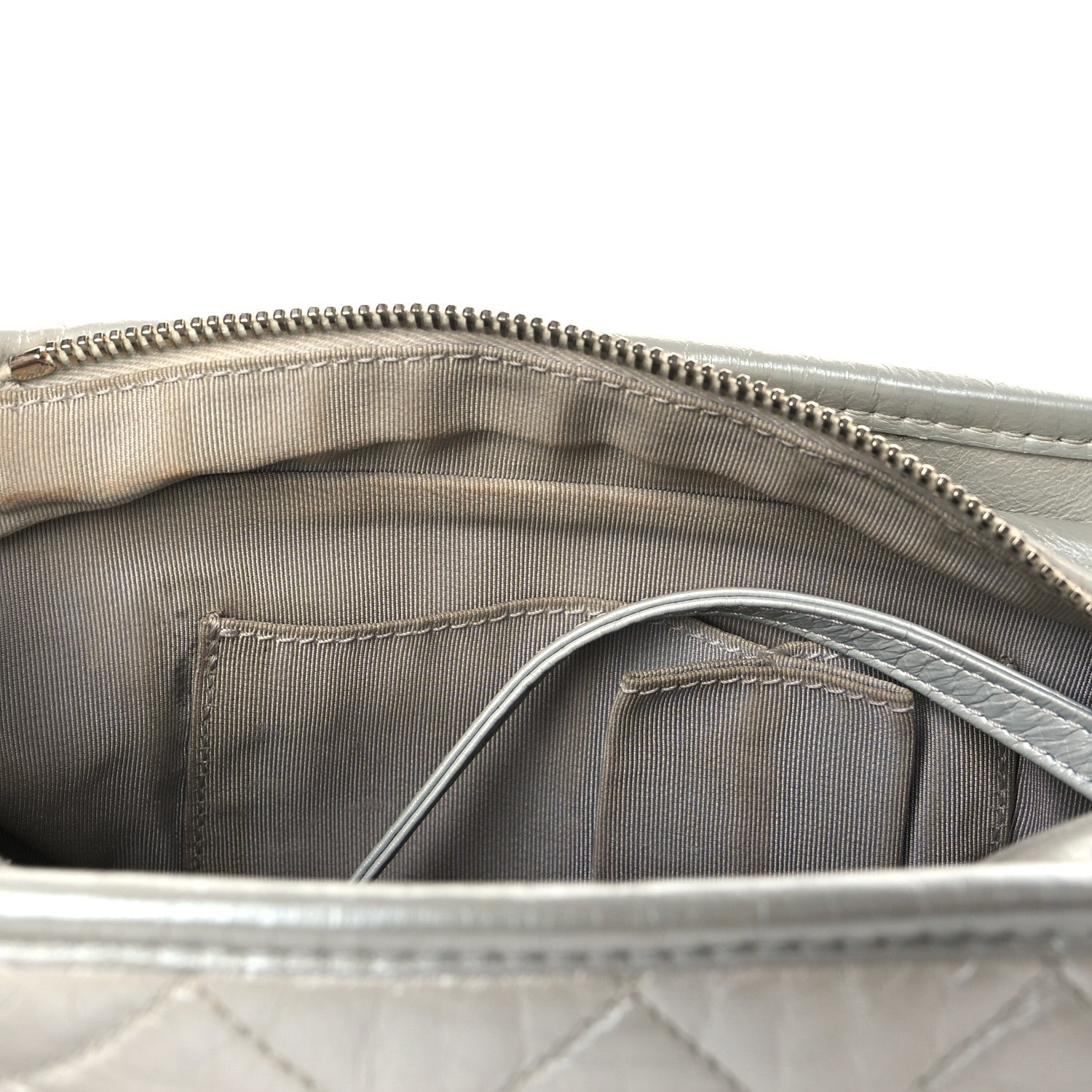 Chanel Metallic Aged Calfskin Quilted Small Gabrielle Hobo Silver 10 of 10