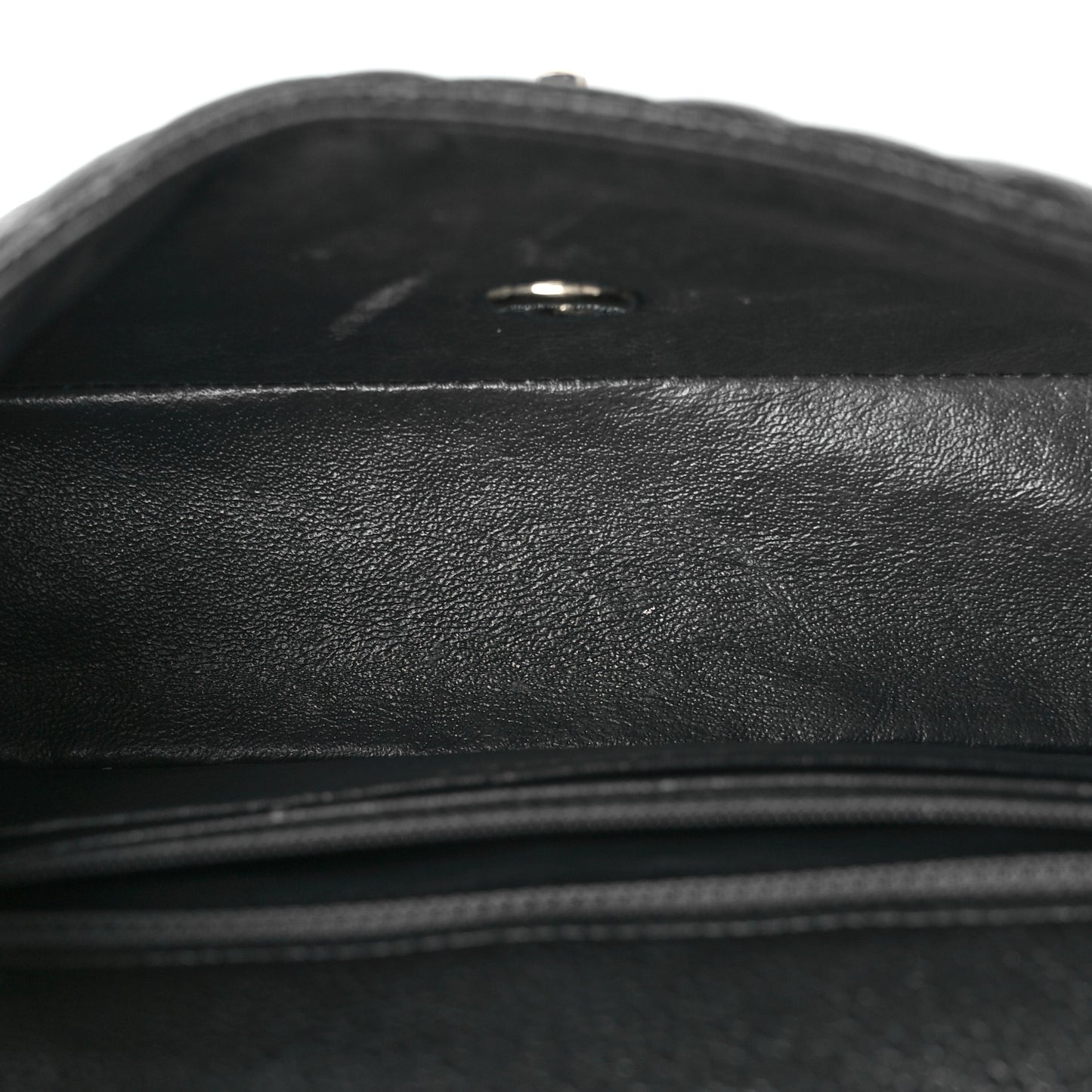 Metallic Caviar Quilted Mini Rectangular Flap Dark Grey