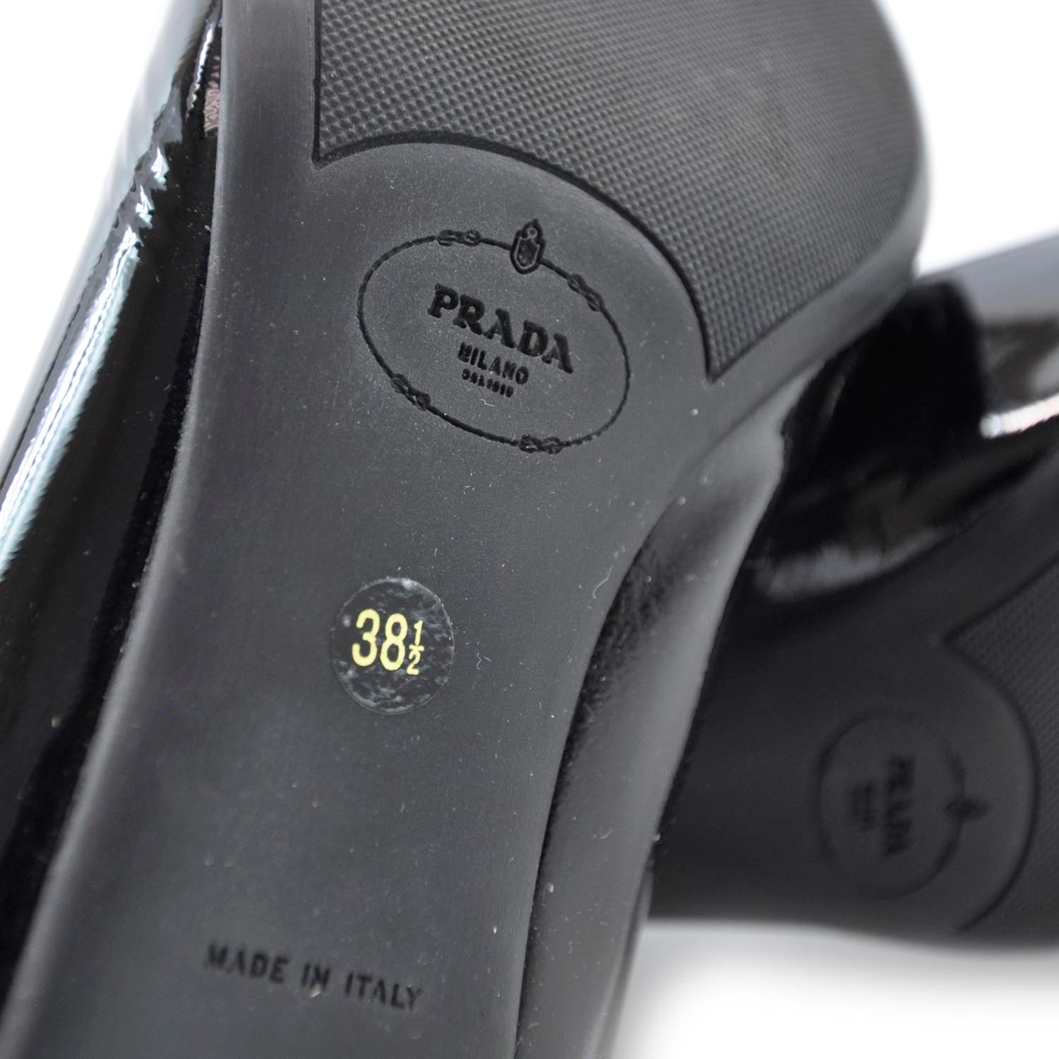 Prada Vernice Heels 38.5 Black 7 of 8