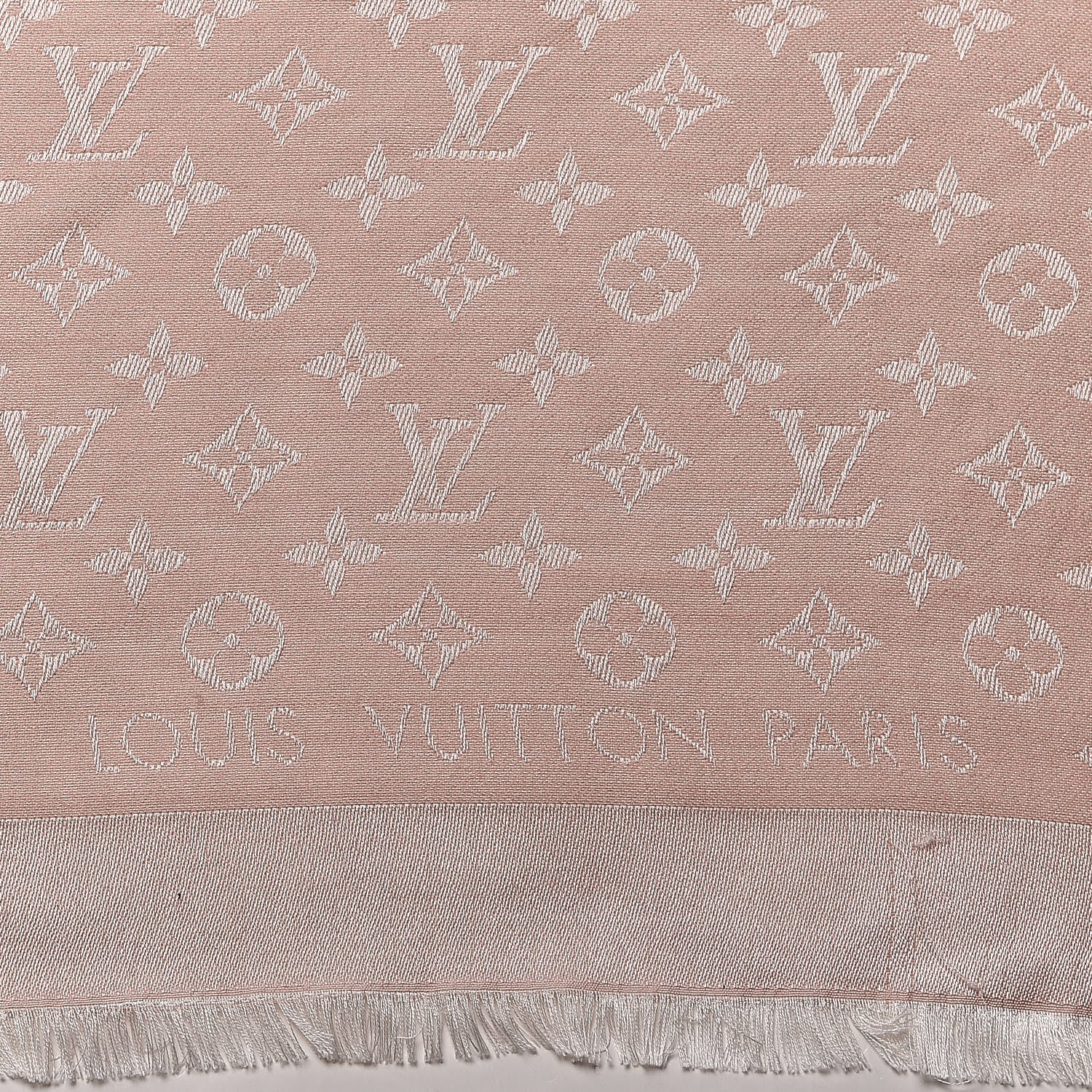 Louis Vuitton Silk Wool Monogram Denim Shawl Rose 3 of 4