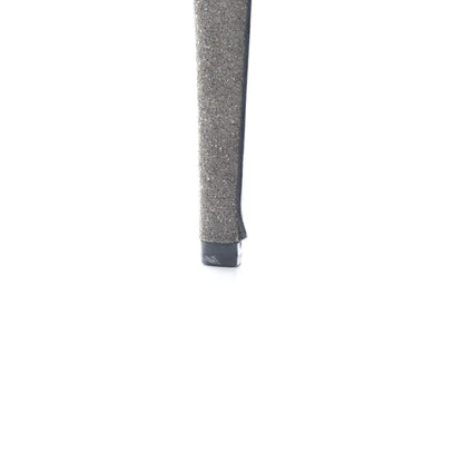 Chanel Glitter Suede Cap Toe Short Boots 37.5 Taupe Black 10 of 10