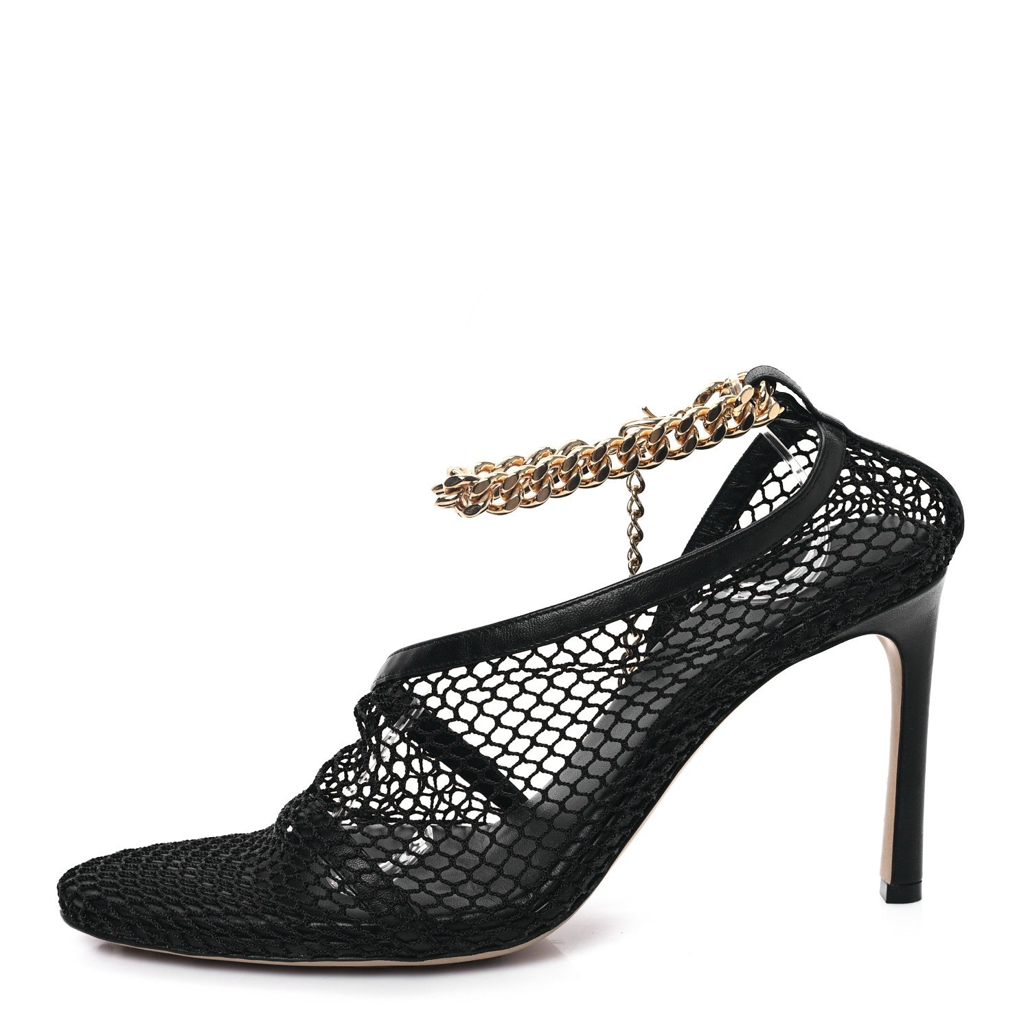 Bottega Veneta Mesh Nappa Chunky Chain Sandals 41 Black 1 of 7