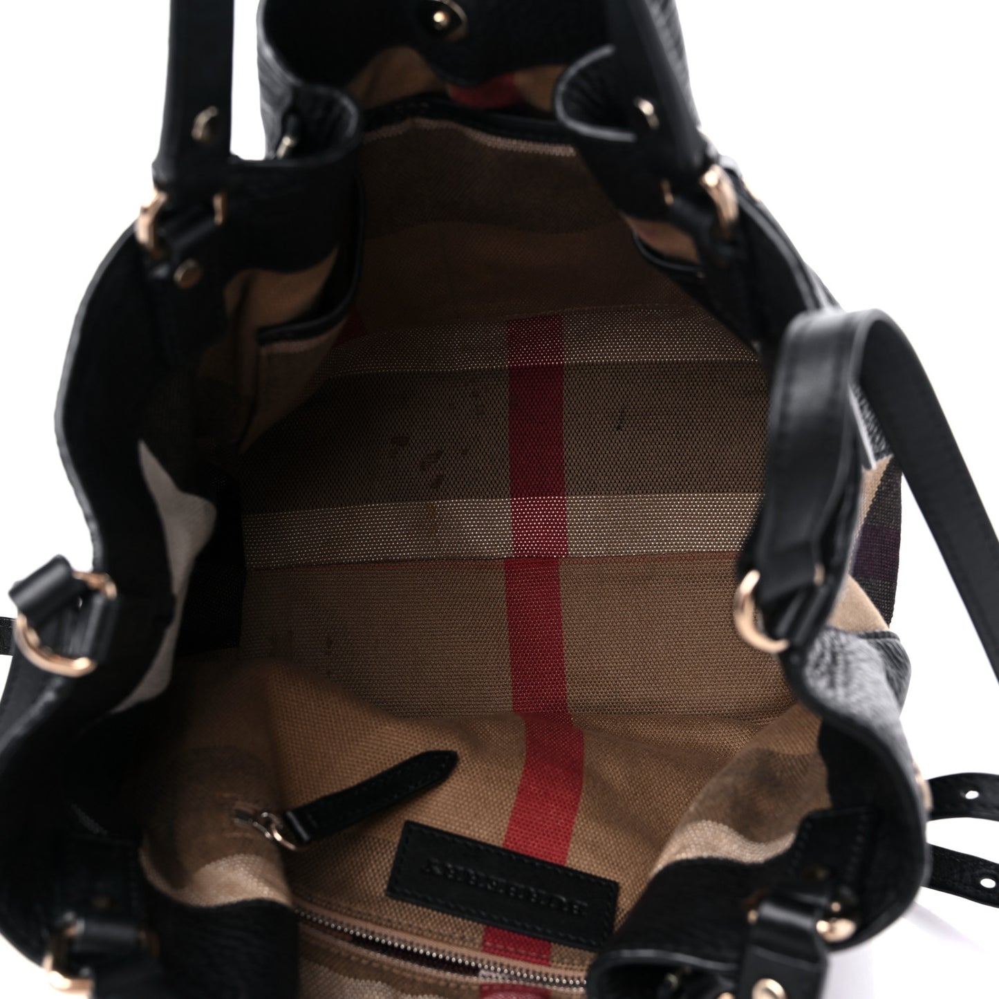 Grainy Calfskin House Check Small Maidstone Black