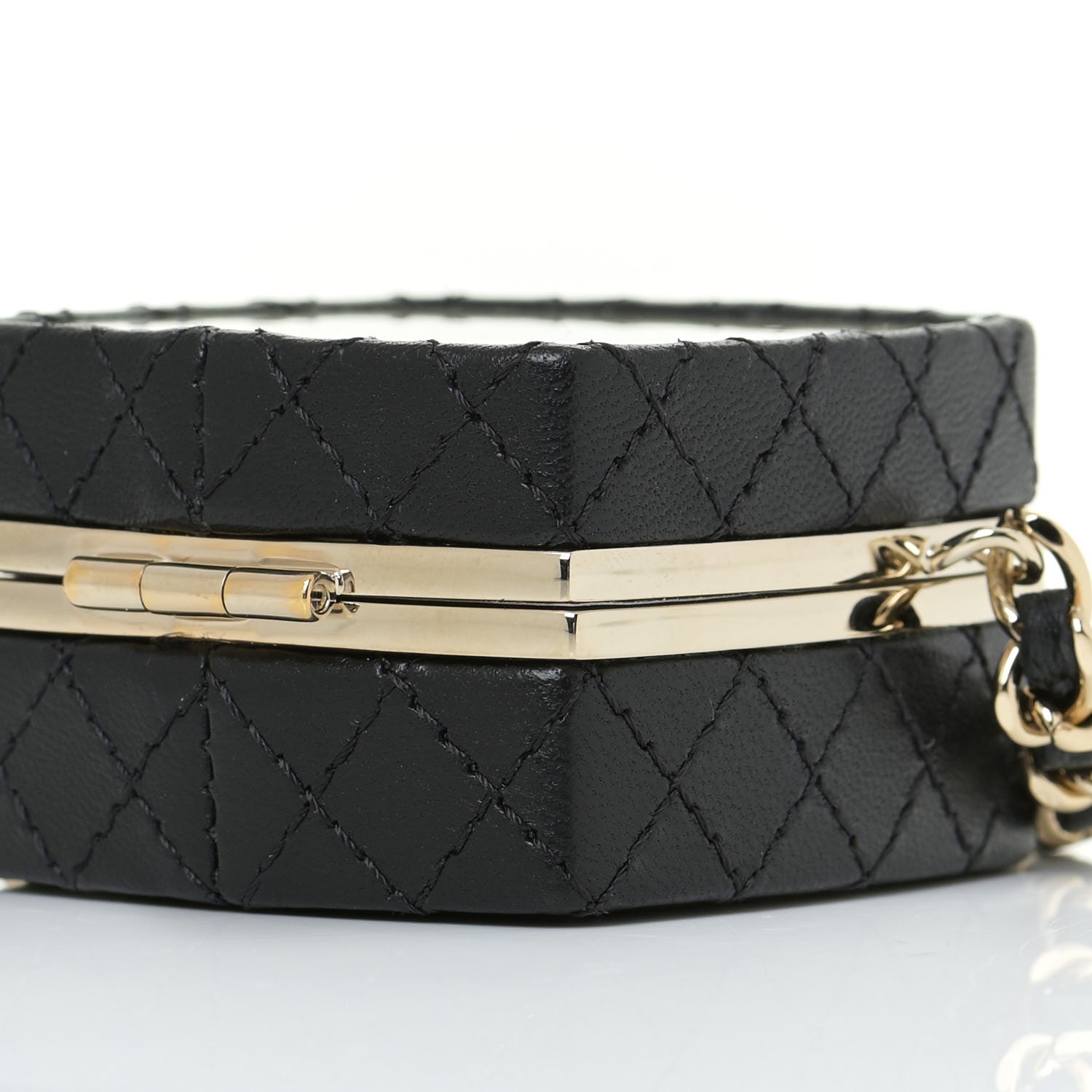 Chanel Lambskin Quilted Small Beauty Box Clutch With Chain Black 5 of 8