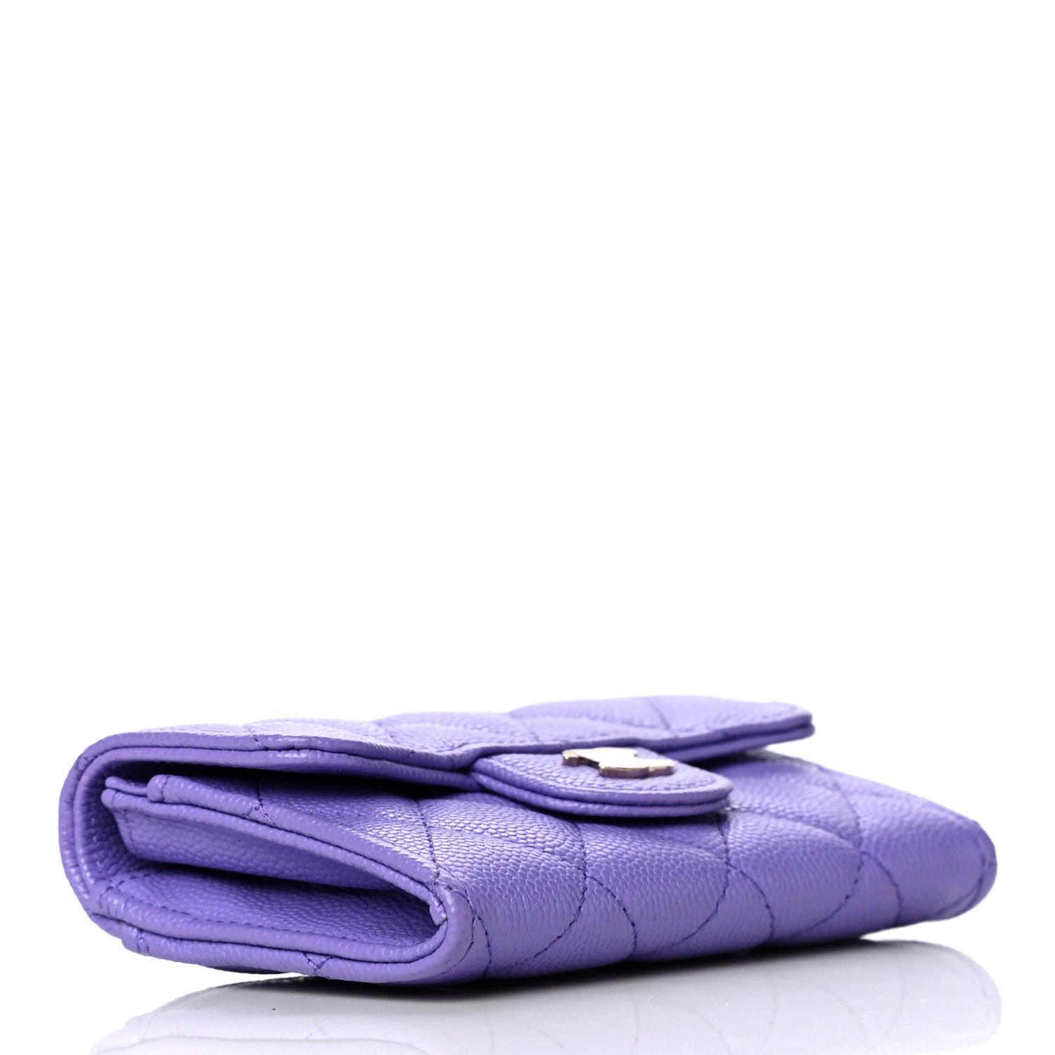 Chanel Caviar Quilted Flap Card Holder Wallet Purple 4 of 12