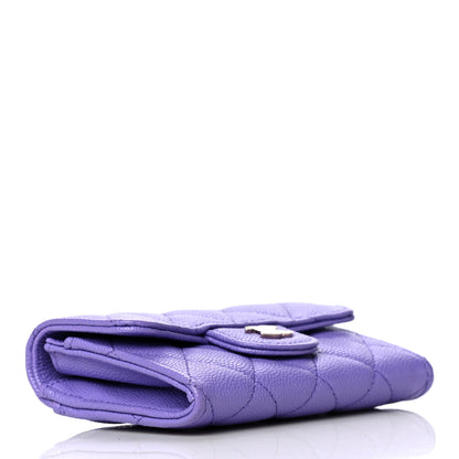 Chanel Caviar Quilted Flap Card Holder Wallet Purple 4 of 12