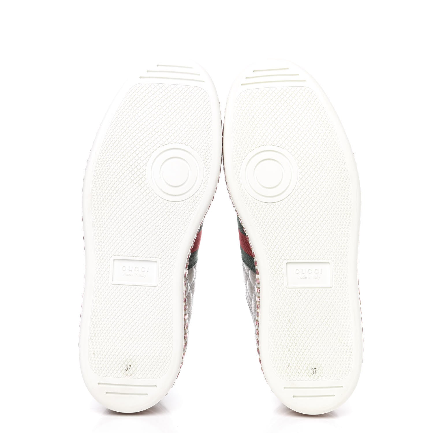 Gucci Laminated Nappa Crystal Web Bee Embroidered Trapuntata Womens Ace Platform Sneakers 37 Argento 5 of 9