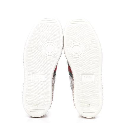 Gucci Laminated Nappa Crystal Web Bee Embroidered Trapuntata Womens Ace Platform Sneakers 37 Argento 5 of 9