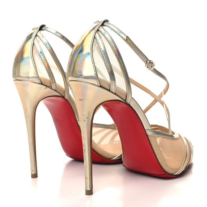 Christian Louboutin Kid Rete Theodorella 100 Pump 38 Platine 4 of 9