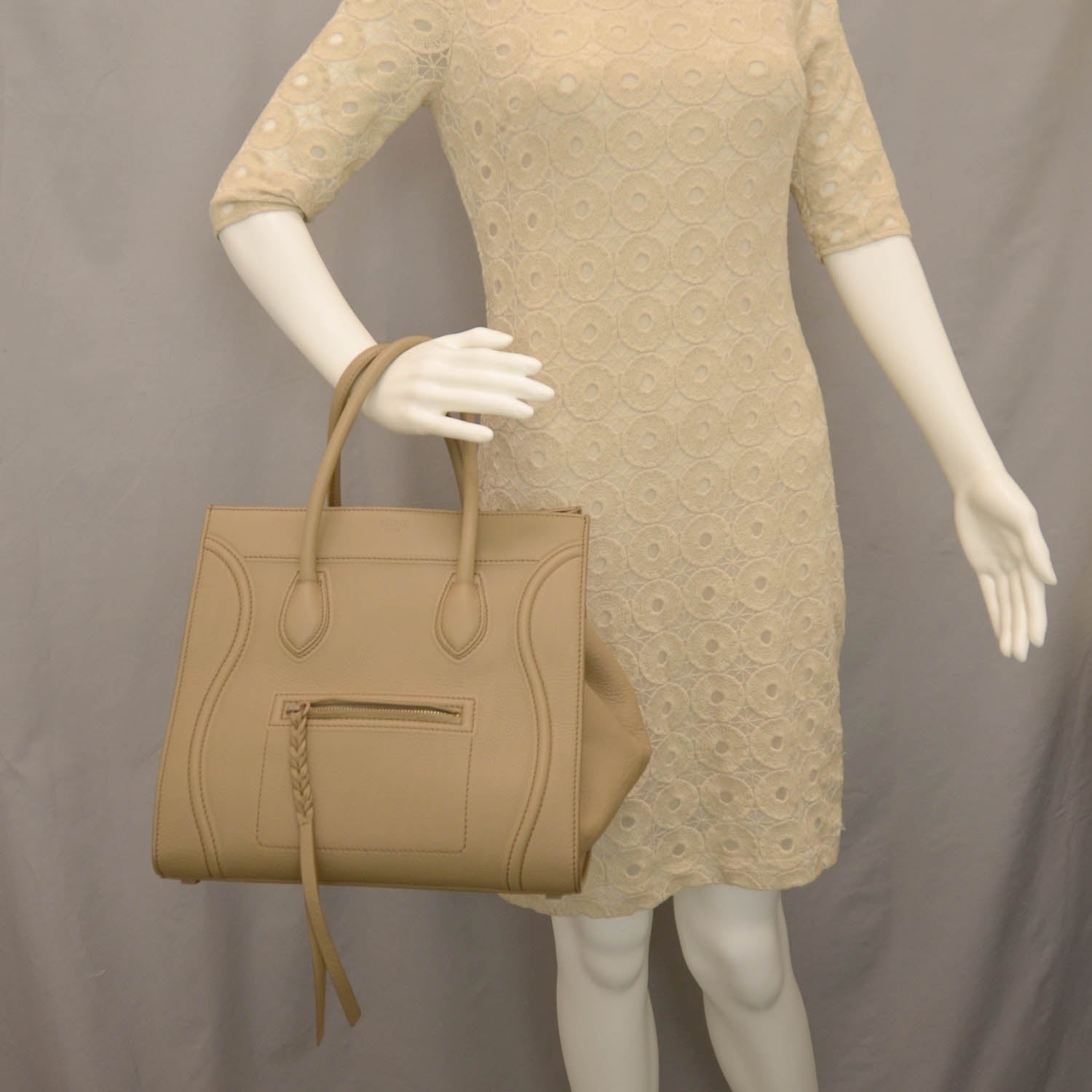 Celine Smooth Calfskin Medium Phantom Luggage Light Khaki 2 of 9