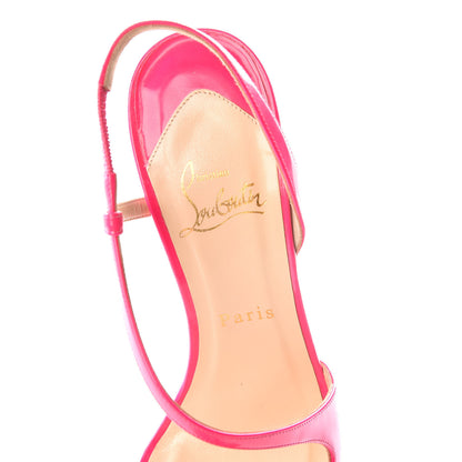 Christian Louboutin Patent Fluo June 100 Slingback Pumps 38.5 Rose Matador 7 of 8
