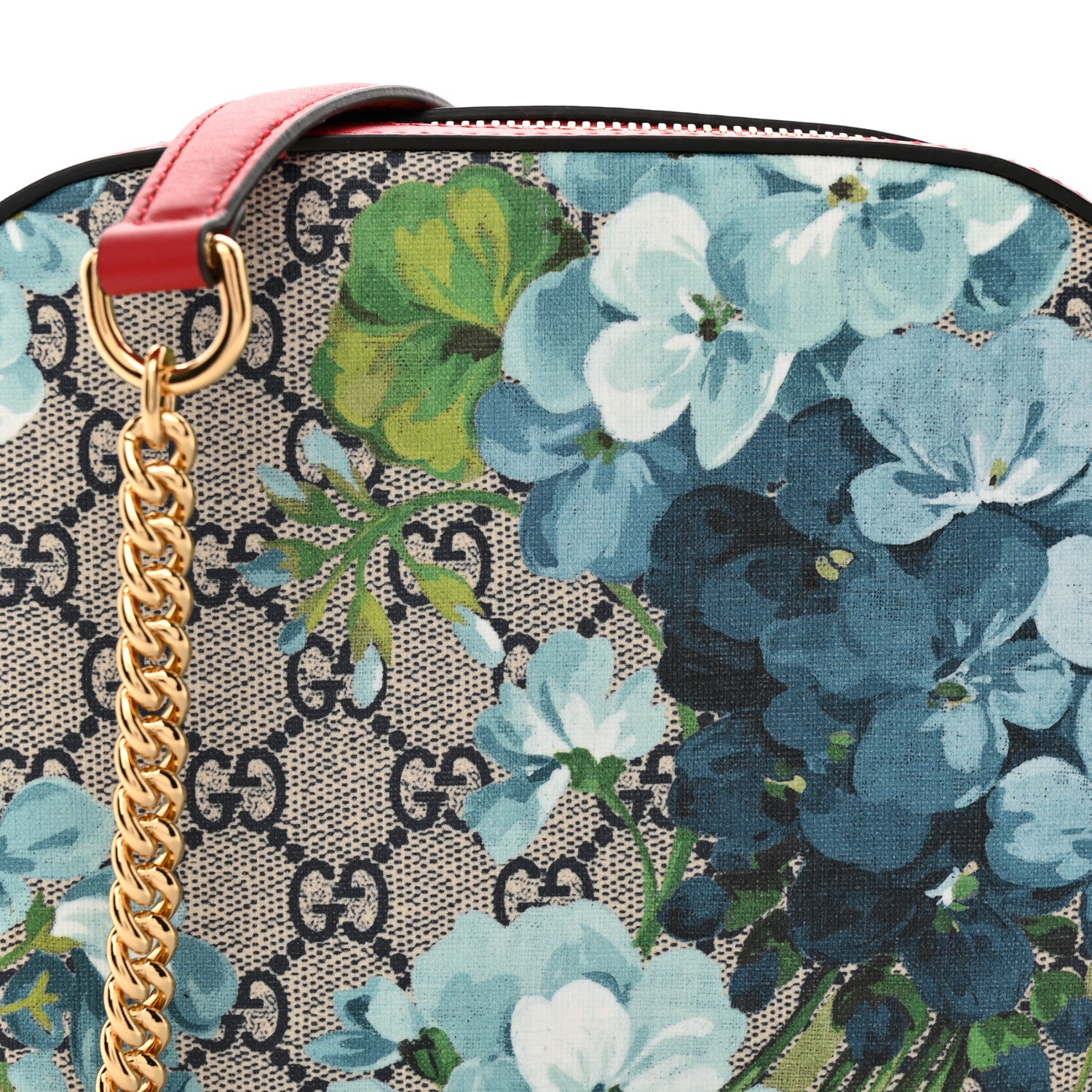 Gucci GG Supreme Monogram Blooms Small Chain Shoulder Bag Beige