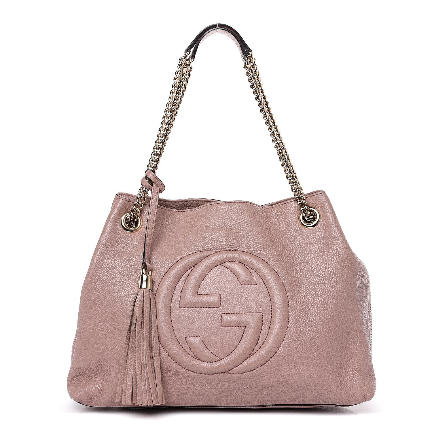 Gucci Pebbled Calfskin Medium Soho Chain Shoulder Bag Dark Cipria 1 of 10