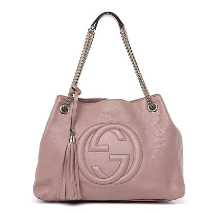 Gucci Pebbled Calfskin Medium Soho Chain Shoulder Bag Dark Cipria 1 of 10