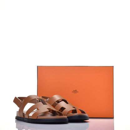 Hermes Calfskin Womens Takara Sandals 41 Gold 8 of 8
