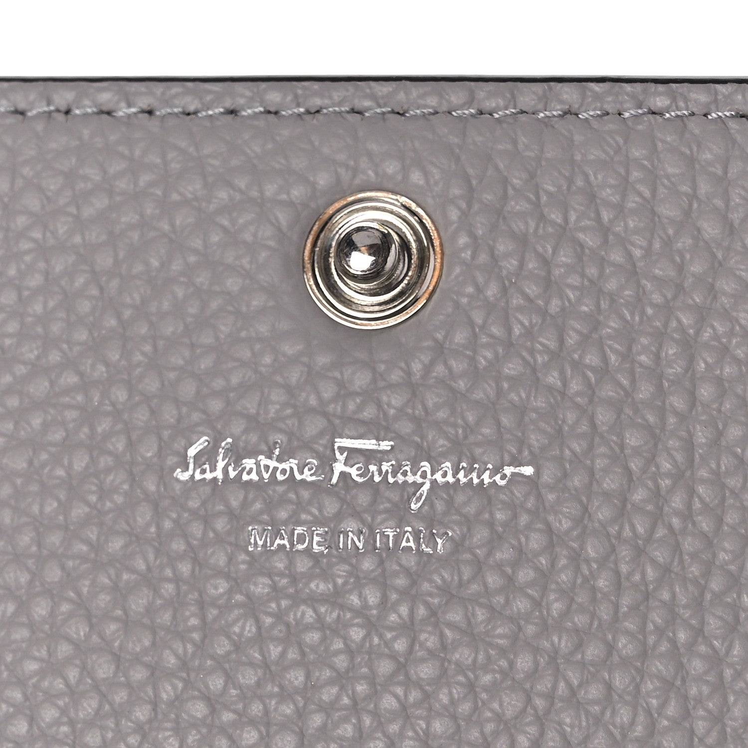Salvatore Ferragamo Calfskin City Wallet On Chain Rhinoceros 6 of 9