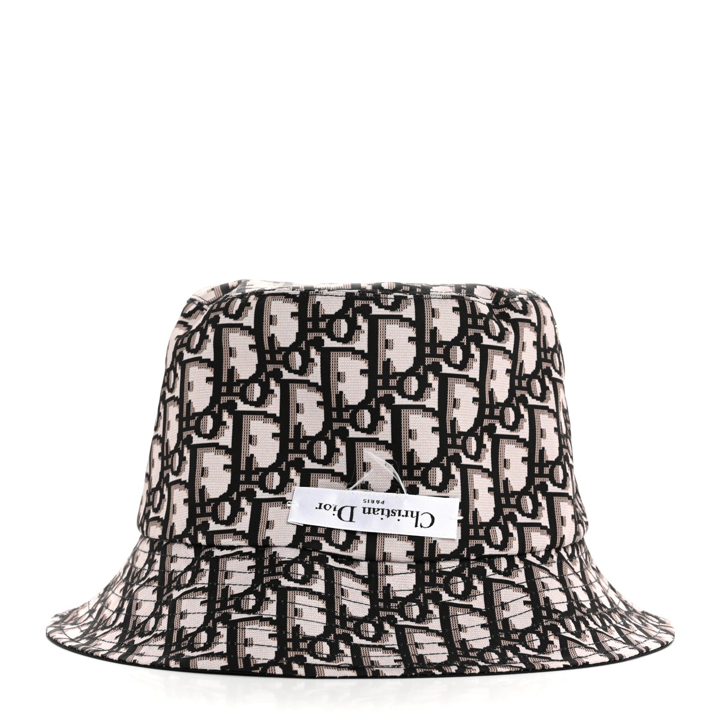 Nylon Oblique Reversible Teddy-D Brim Bucket Hat Beige