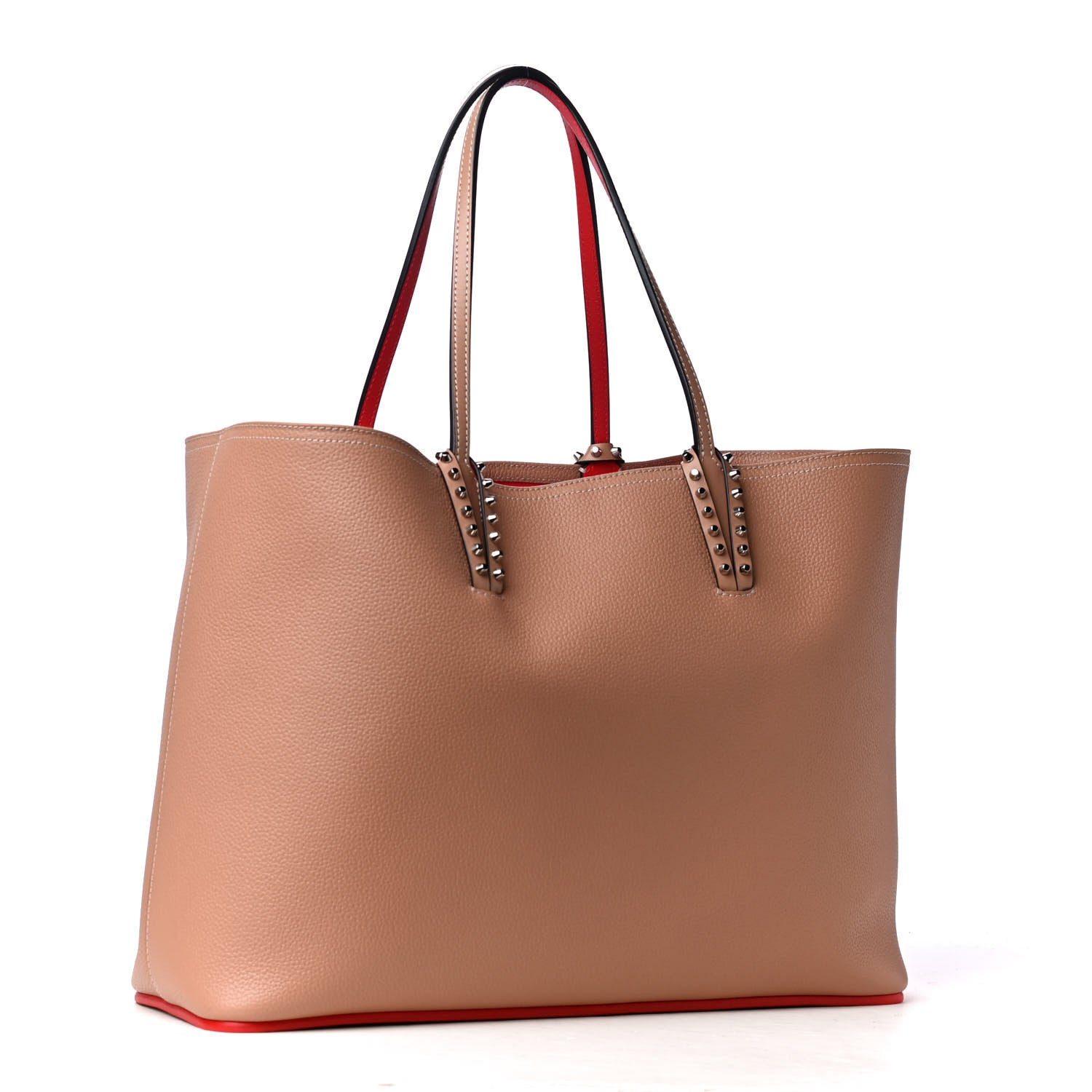 Christian Louboutin Calfskin Spikes East West Cabata Tote Nude 3 of 5