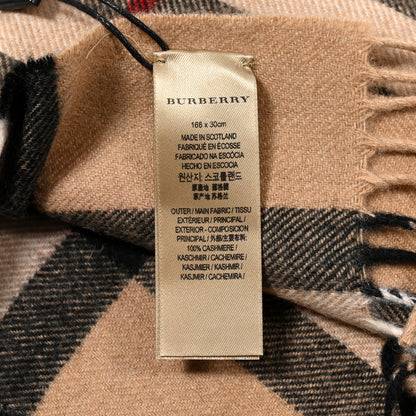 Burberry Cashmere Giant Heart Fringe Scarf Camel 4 of 4