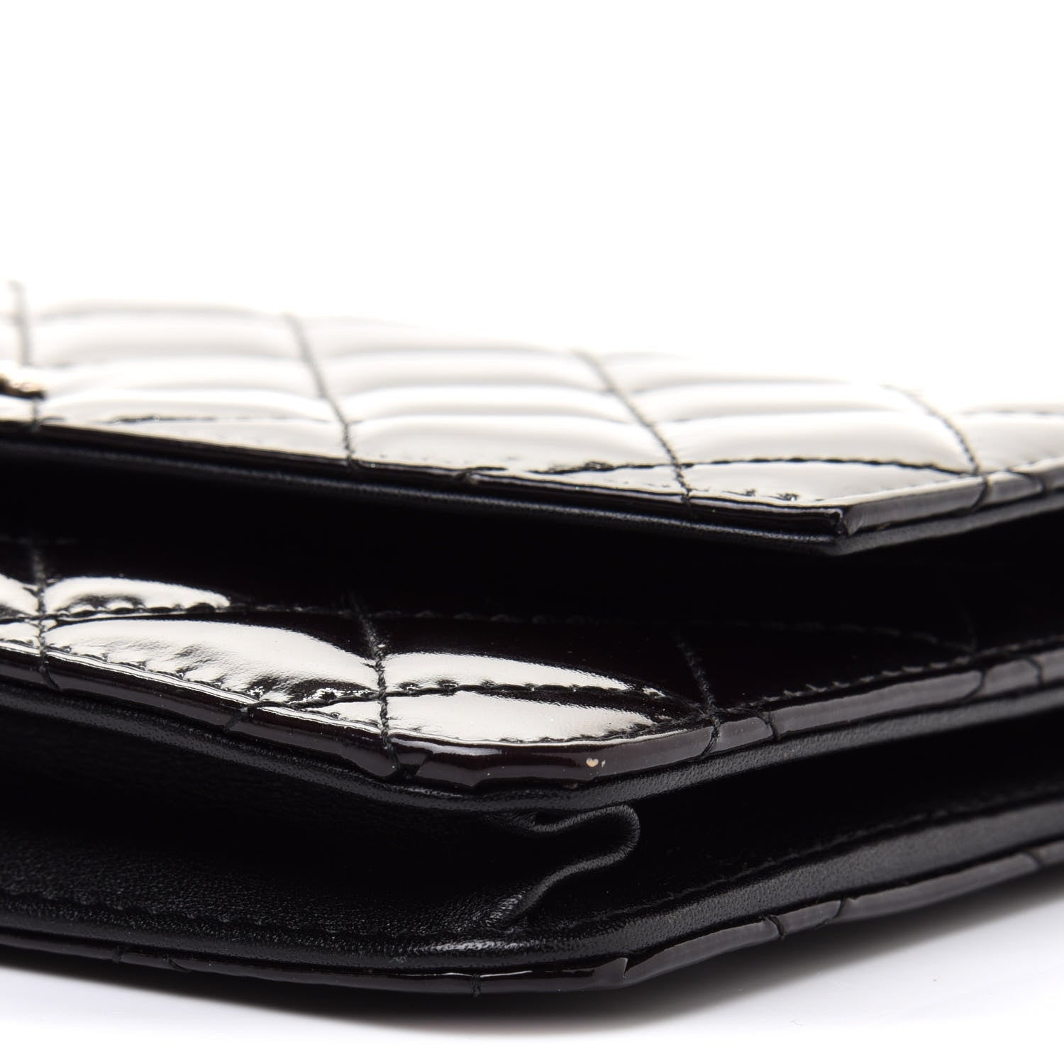 Chanel Patent Quilted Brilliant Wallet On Chain WOC Black 11 of 12
