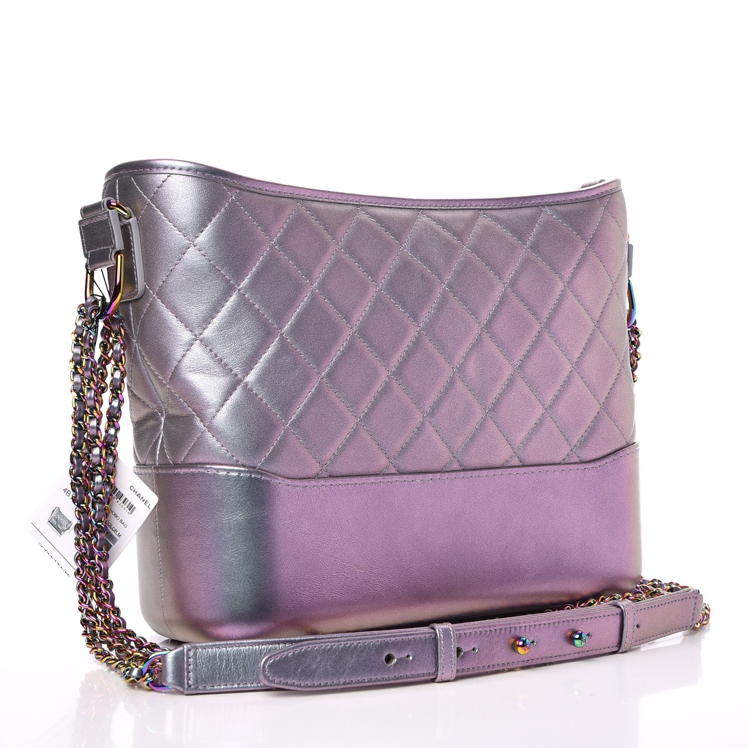 Chanel Iridescent Lambskin Calfskin Quilted Medium Gabrielle Hobo Light Purple 3 of 8