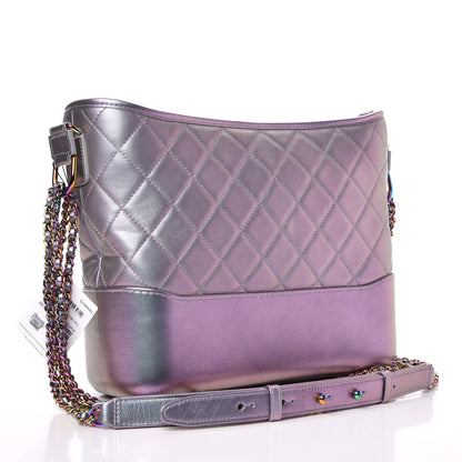 Chanel Iridescent Lambskin Calfskin Quilted Medium Gabrielle Hobo Light Purple 3 of 8
