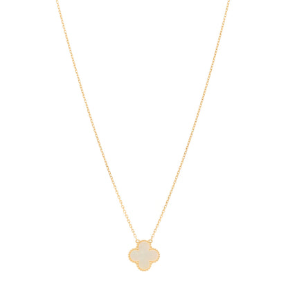 Van Cleef & Arpels 18K Yellow Gold Mother of Pearl Vintage Alhambra Pendant Necklace 1 of 4