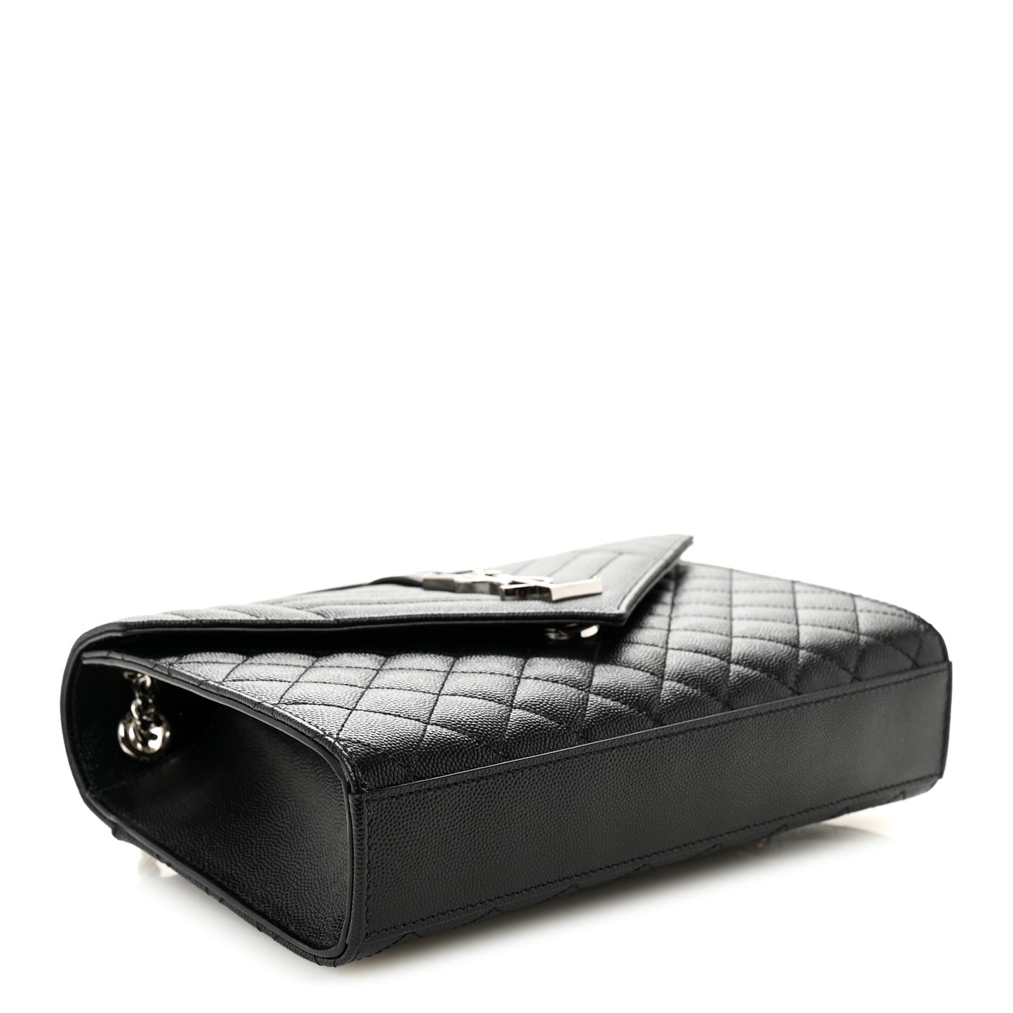 Grain De Poudre Textured Mixed Matelasse Triquilt Medium Monogram Satchel Black