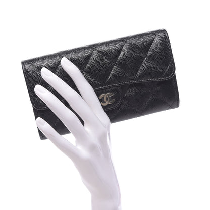 Chanel Caviar Quilted Medium Gusset Flap Wallet Black 2 of 9