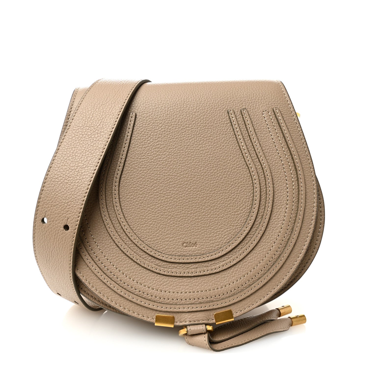 Chloe Grained Calfskin Medium Marcie Saddle Bag Boyish Brown 1 of 10