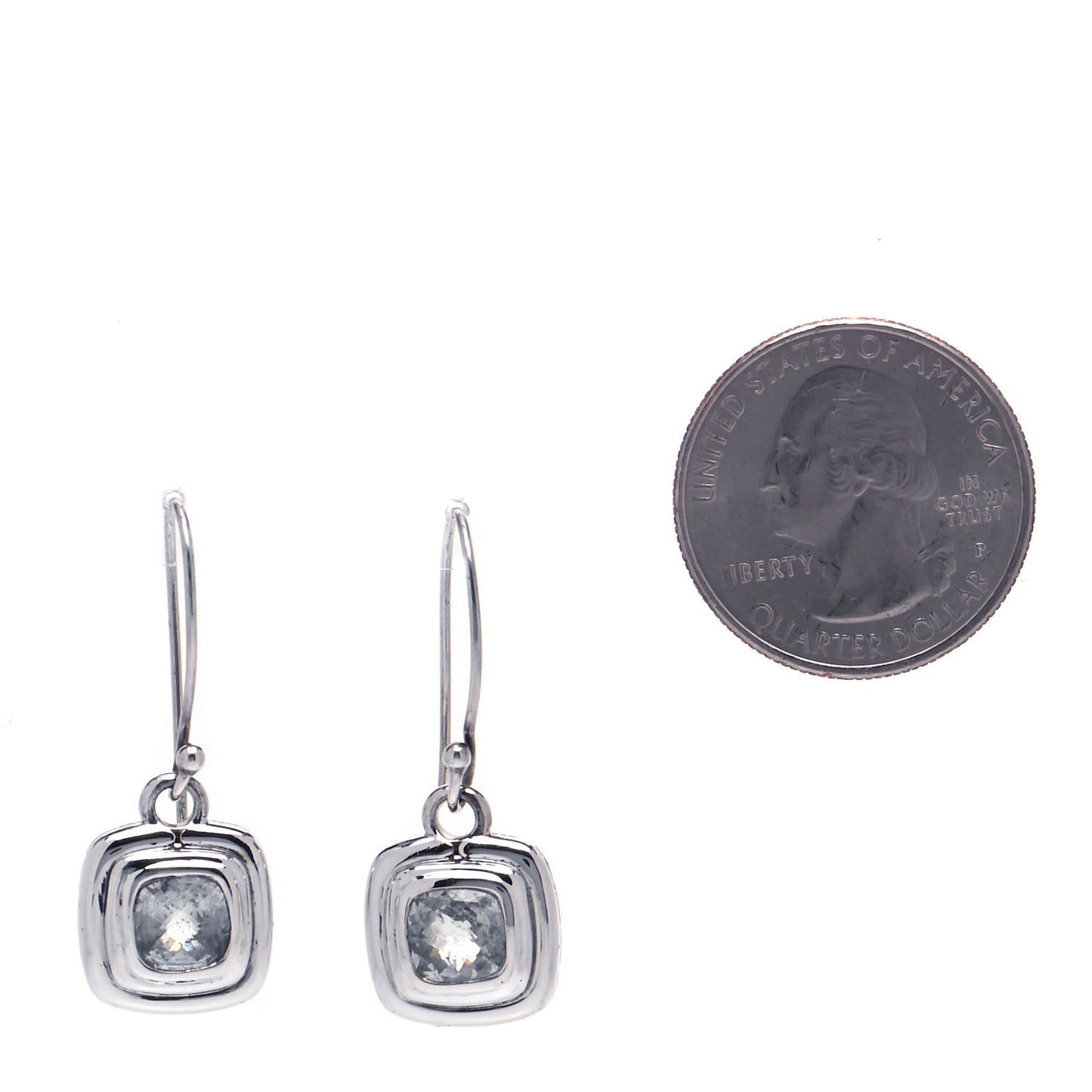 Sterling Silver White Topaz Drop Earrings