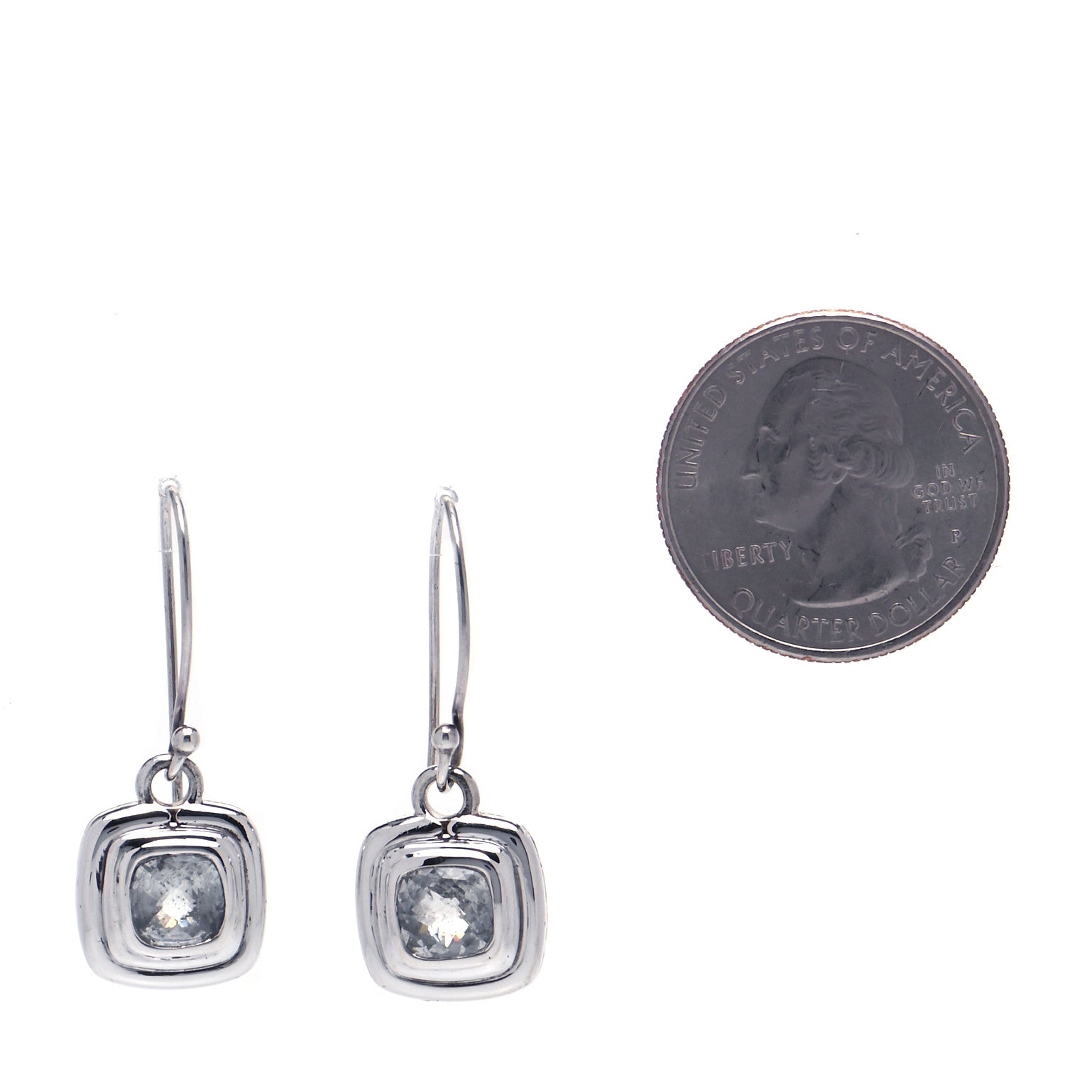 John Hardy Sterling Silver White Topaz Drop Earrings 2 of 4