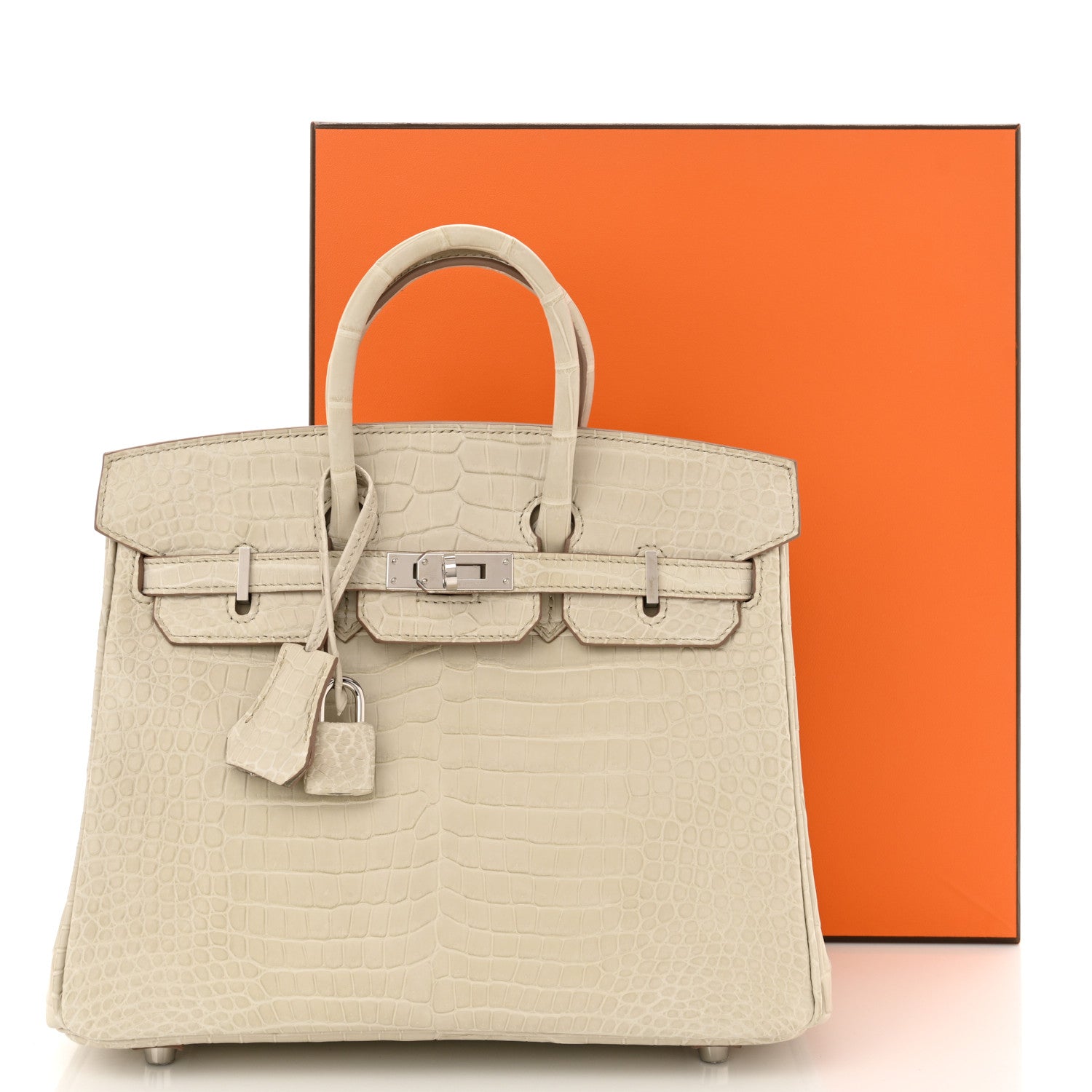 Hermes Matte Porosus Crocodile Birkin 25 Beton 13 of 13