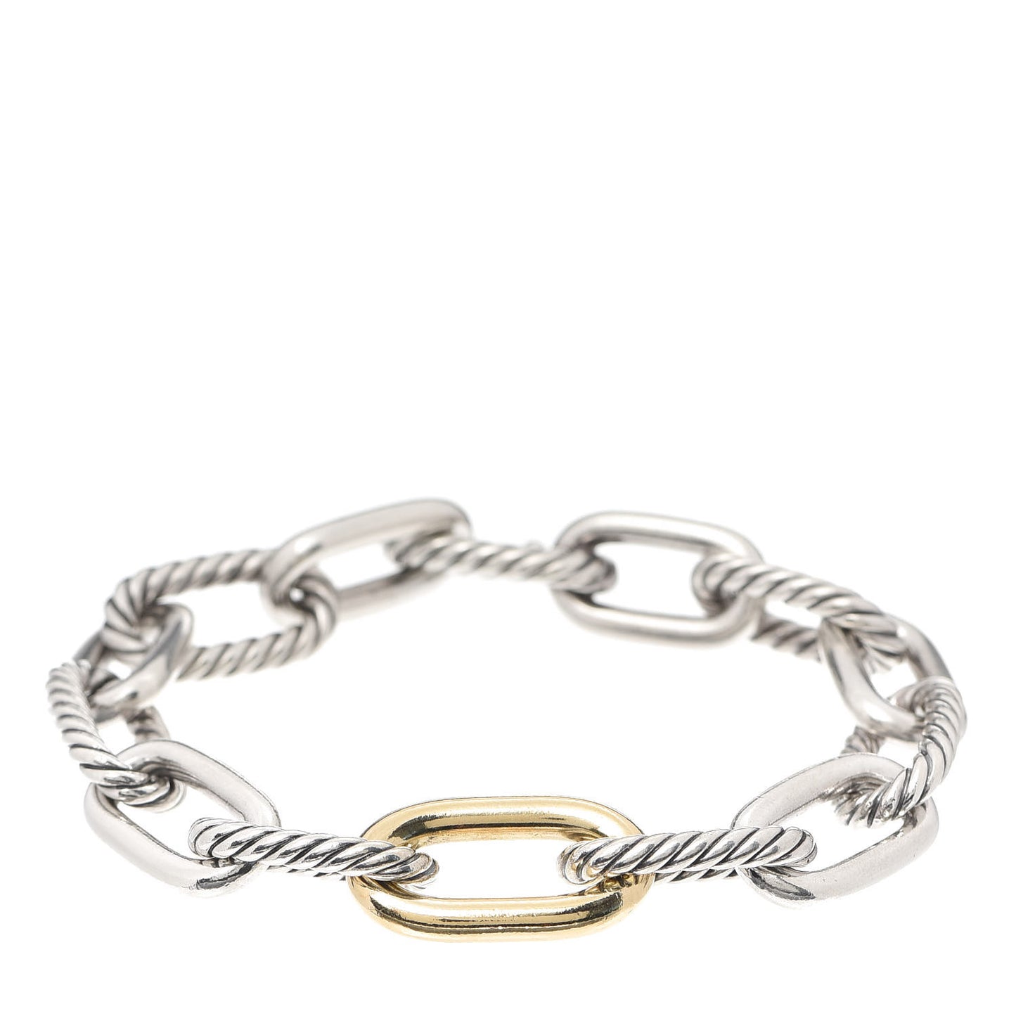 Sterling Silver 18K Yellow Gold 11mm Madison Chain Bracelet